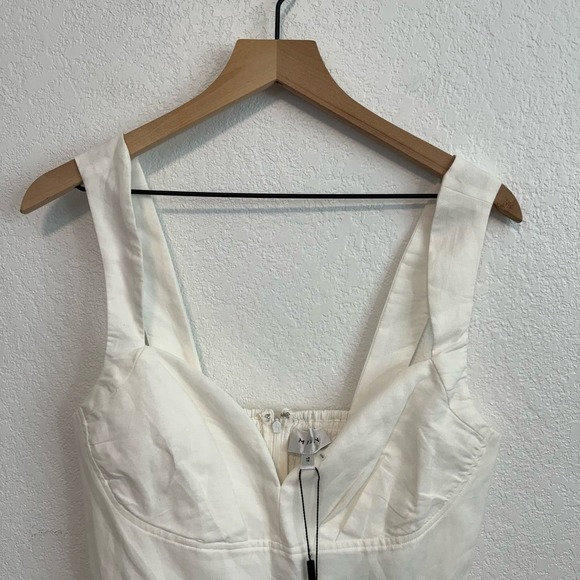 NEW NWT Milly Everly Sweetheart Neck Sleeveless Linen Ramie Mini Dress White 12 - Picture 7 of 14